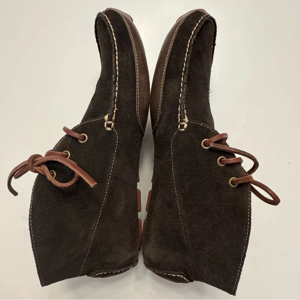 Cole Haan Chukka Moccasin Driver Sole Boots Brown Suede 13 Lace Up Shoes